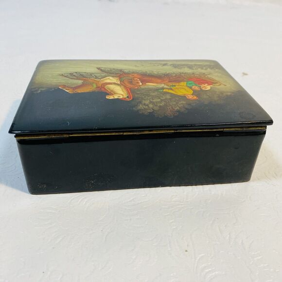 3 Fedoskino Hand Painted Lacquer Boxes USSR - Picture 14 of 16